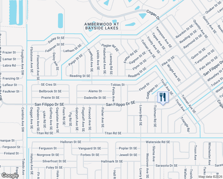 map of restaurants, bars, coffee shops, grocery stores, and more near in Palm Bay