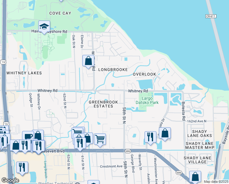 map of restaurants, bars, coffee shops, grocery stores, and more near in Pinellas County