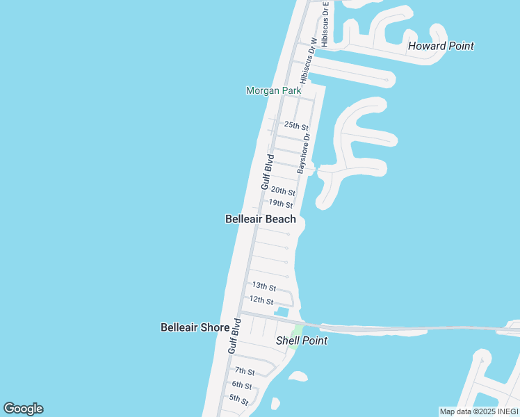 map of restaurants, bars, coffee shops, grocery stores, and more near Gulf Boulevard in Belleair Beach