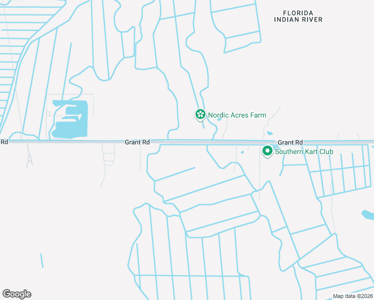 map of restaurants, bars, coffee shops, grocery stores, and more near 2485 Grant Road in Grant-Valkaria