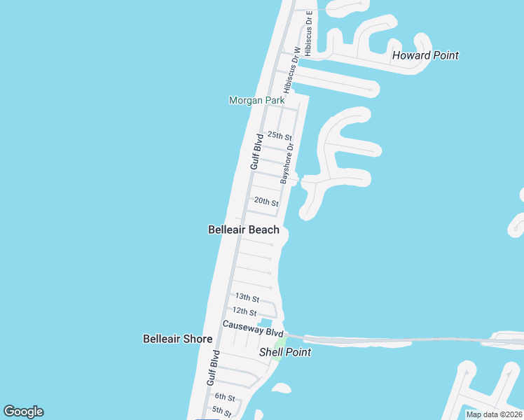 map of restaurants, bars, coffee shops, grocery stores, and more near 107 19th Street in Belleair Beach