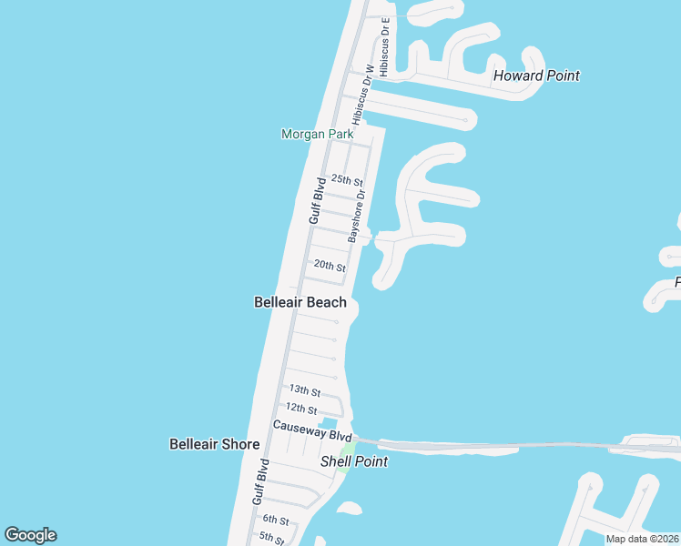 map of restaurants, bars, coffee shops, grocery stores, and more near 107 19th Street in Belleair Beach