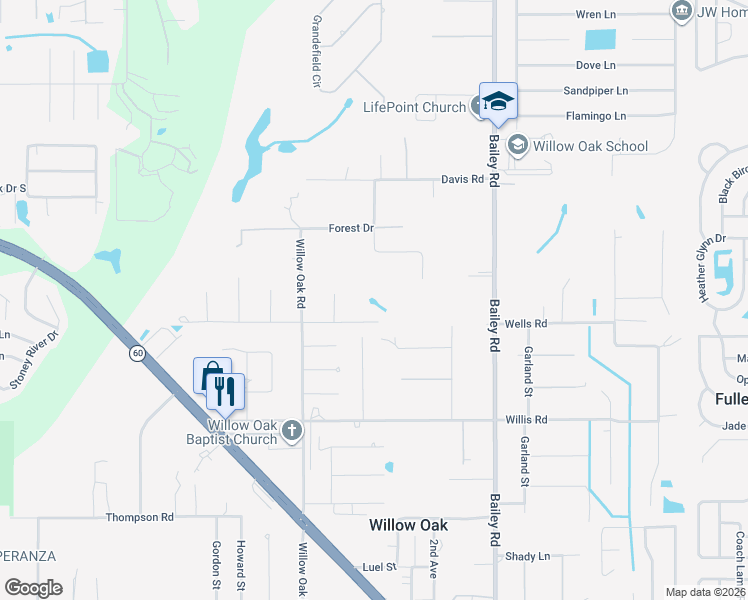 map of restaurants, bars, coffee shops, grocery stores, and more near 4105 Sabal Palm Drive in Mulberry