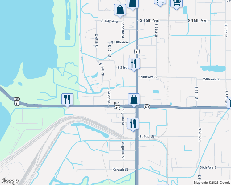 map of restaurants, bars, coffee shops, grocery stores, and more near 4711 El Camino Blanco Boulevard in Tampa