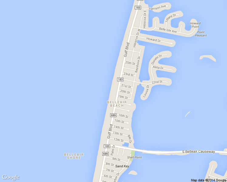 map of restaurants, bars, coffee shops, grocery stores, and more near 1820 Gulf Boulevard in Belleair Shore