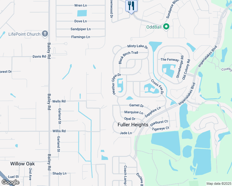 map of restaurants, bars, coffee shops, grocery stores, and more near 3267 Heather Glynn Drive in Mulberry