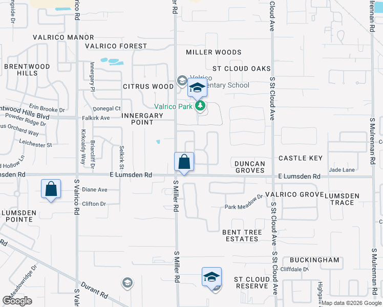 map of restaurants, bars, coffee shops, grocery stores, and more near 903 Silver Ridge Way in Valrico