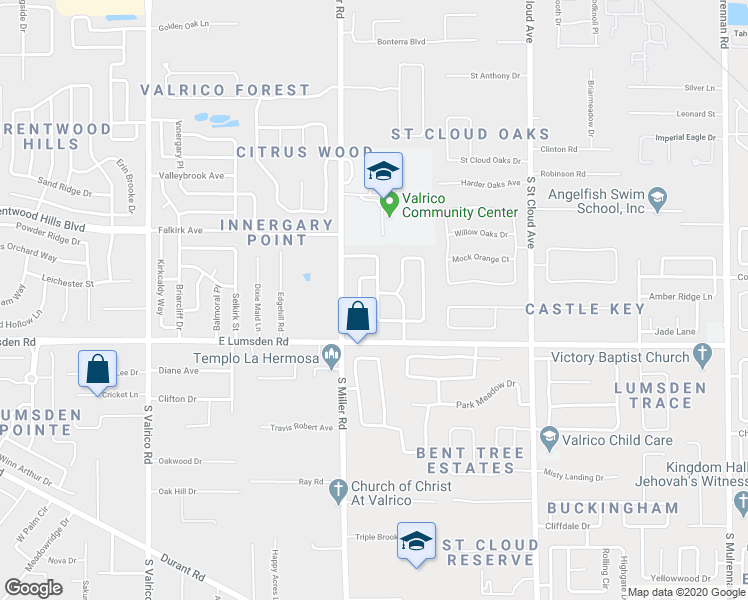 map of restaurants, bars, coffee shops, grocery stores, and more near 2527 Ridge Top Way in Valrico