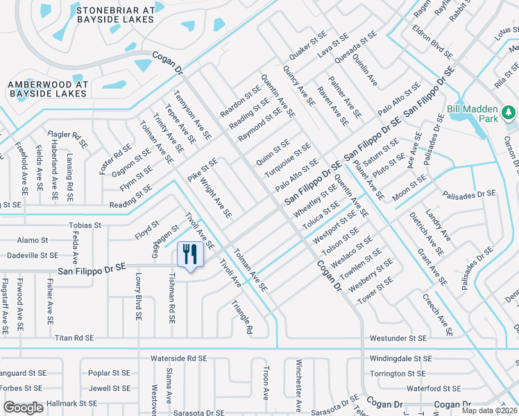 map of restaurants, bars, coffee shops, grocery stores, and more near in Palm Bay