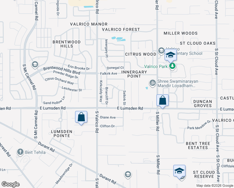 map of restaurants, bars, coffee shops, grocery stores, and more near 905 Balmoral Place in Valrico
