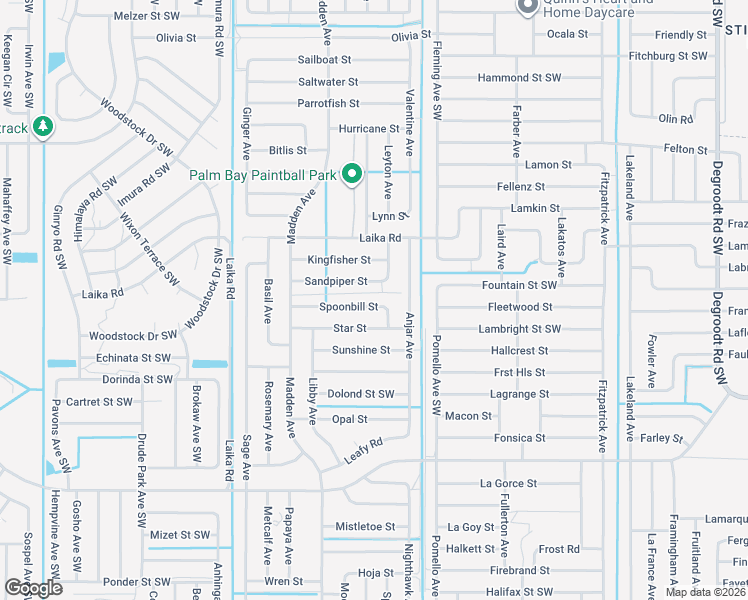 map of restaurants, bars, coffee shops, grocery stores, and more near 728 Sandpiper Street in Palm Bay