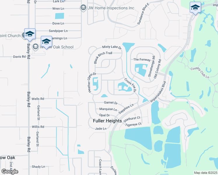 map of restaurants, bars, coffee shops, grocery stores, and more near 3025 Cross Fox Drive in Mulberry