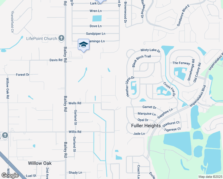map of restaurants, bars, coffee shops, grocery stores, and more near 4130 Laurel Crest Court in Mulberry
