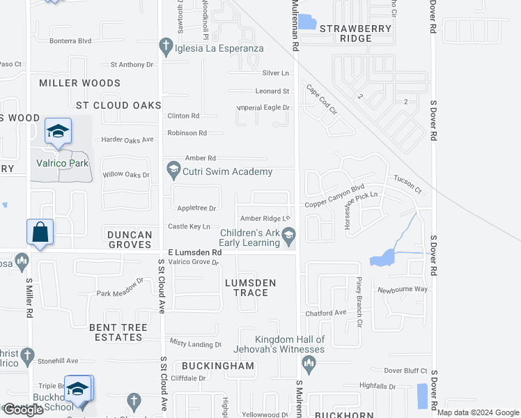 map of restaurants, bars, coffee shops, grocery stores, and more near 4113 Copper Canyon Boulevard in Valrico
