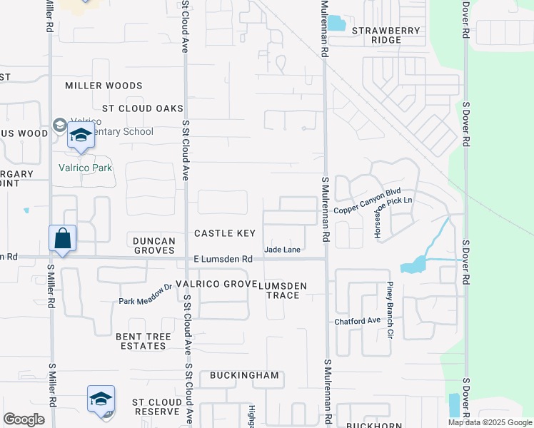 map of restaurants, bars, coffee shops, grocery stores, and more near 4101 Copper Canyon Boulevard in Valrico