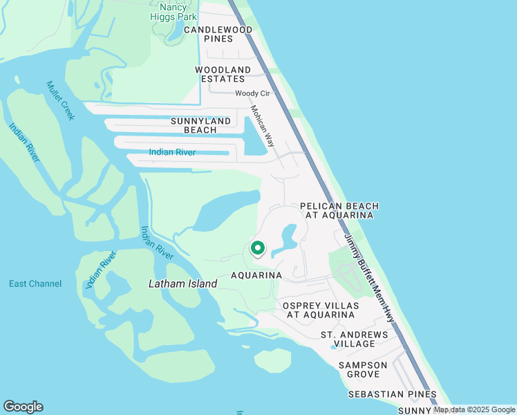 map of restaurants, bars, coffee shops, grocery stores, and more near 837 Aquarina Boulevard in Melbourne Beach