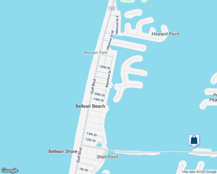 map of restaurants, bars, coffee shops, grocery stores, and more near 2109 Bayshore Drive in Belleair Beach