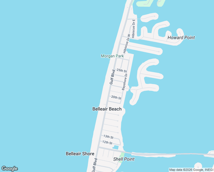 map of restaurants, bars, coffee shops, grocery stores, and more near 2040 Gulf Boulevard in Belleair Beach