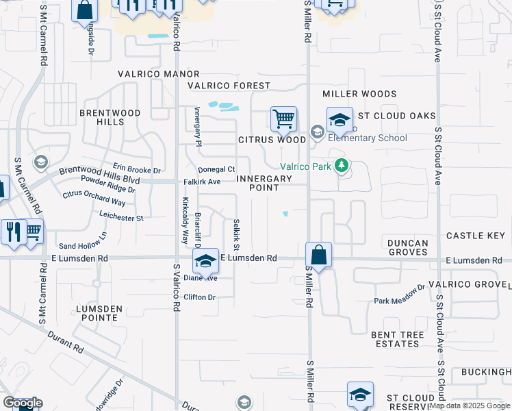 map of restaurants, bars, coffee shops, grocery stores, and more near 915 Dixie Maid Lane in Valrico