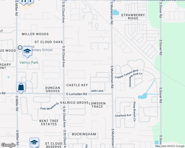 map of restaurants, bars, coffee shops, grocery stores, and more near 4101 Copper Canyon Boulevard in Valrico