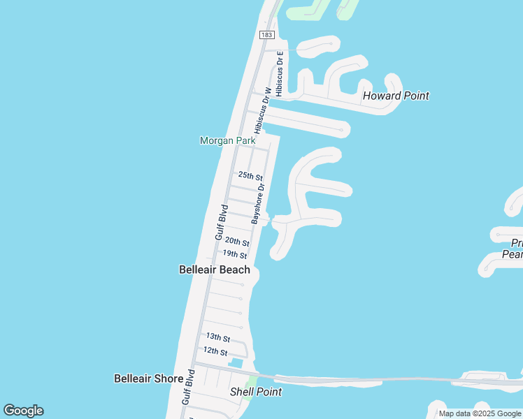 map of restaurants, bars, coffee shops, grocery stores, and more near 2304 Bayshore Drive in Belleair Beach