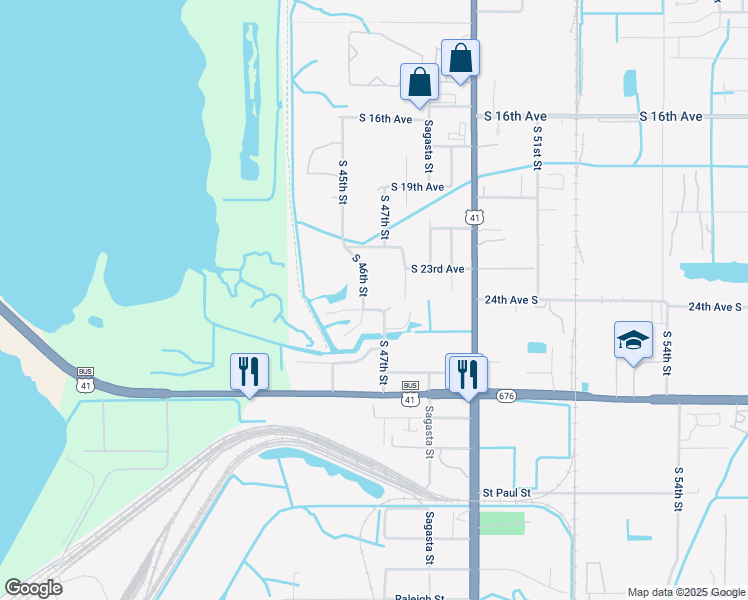 map of restaurants, bars, coffee shops, grocery stores, and more near 2309 South 48th Street in Tampa