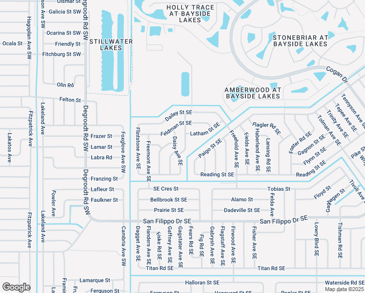 map of restaurants, bars, coffee shops, grocery stores, and more near 2678 Feise Avenue Southeast in Palm Bay