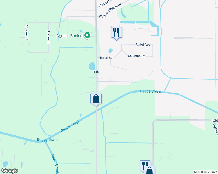 map of restaurants, bars, coffee shops, grocery stores, and more near 404 Fernandez Street in Winter Haven