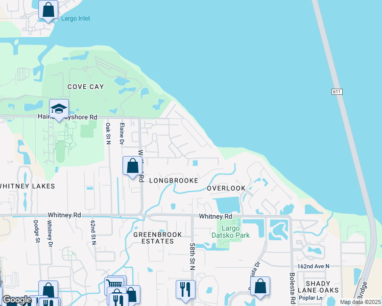 map of restaurants, bars, coffee shops, grocery stores, and more near 1837 Rainbow Boulevard in Clearwater
