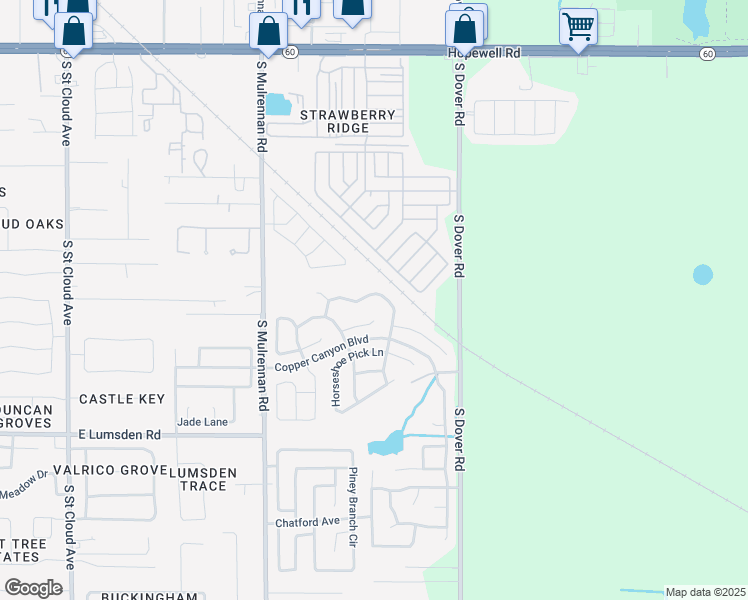 map of restaurants, bars, coffee shops, grocery stores, and more near 828 Rocky Mountain Court in Valrico