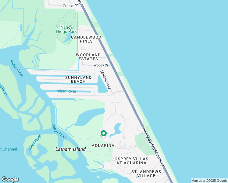 map of restaurants, bars, coffee shops, grocery stores, and more near 56 Mohican Way in Melbourne Beach