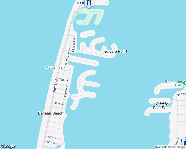 map of restaurants, bars, coffee shops, grocery stores, and more near 2247 Donato Drive in Belleair Beach