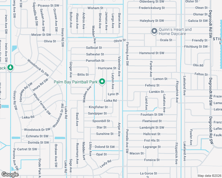 map of restaurants, bars, coffee shops, grocery stores, and more near 640 Lynn Street in Palm Bay