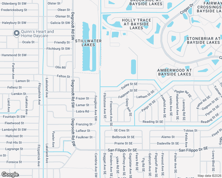 map of restaurants, bars, coffee shops, grocery stores, and more near 161 Dailey Street Southeast in Palm Bay