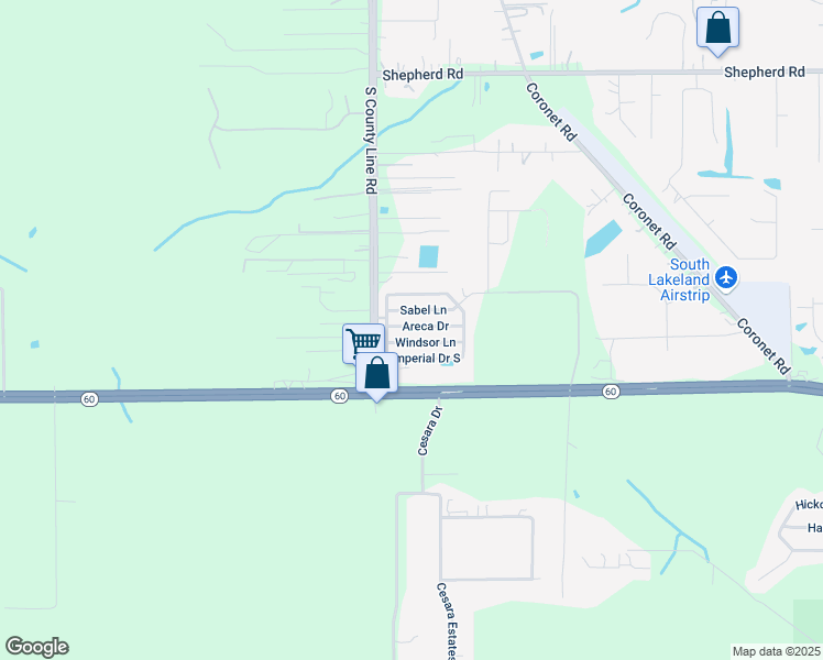 map of restaurants, bars, coffee shops, grocery stores, and more near 161 Sabel Lane in Mulberry