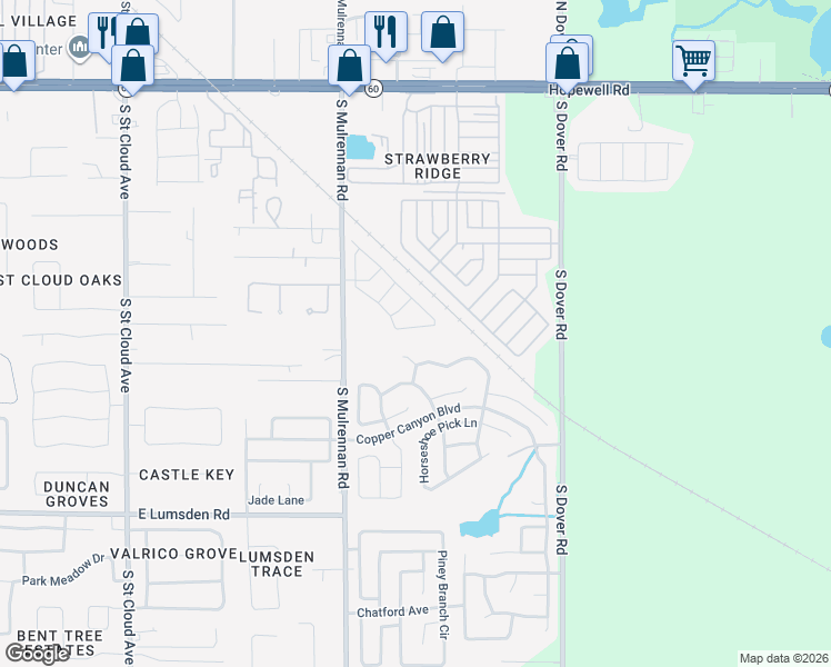 map of restaurants, bars, coffee shops, grocery stores, and more near 722 Cape Cod Circle in Valrico
