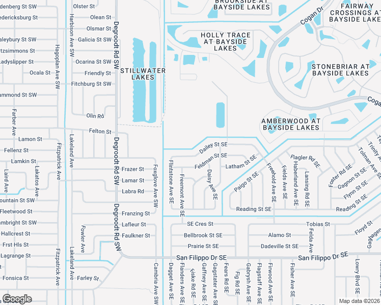 map of restaurants, bars, coffee shops, grocery stores, and more near 161 Dailey Street Southeast in Palm Bay