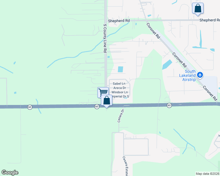 map of restaurants, bars, coffee shops, grocery stores, and more near 139 Areca Drive in Mulberry