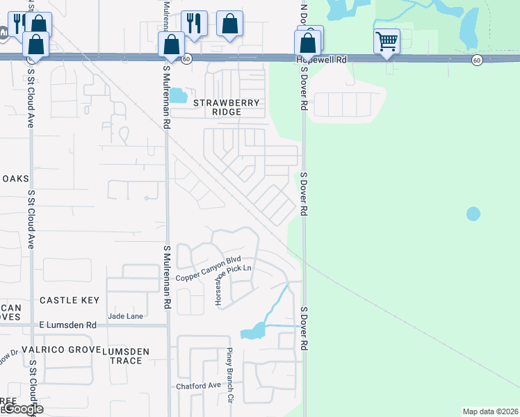 map of restaurants, bars, coffee shops, grocery stores, and more near 3501-3599 Zephyr Lane in Valrico