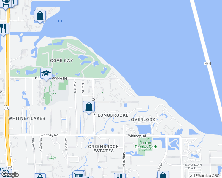 map of restaurants, bars, coffee shops, grocery stores, and more near 1812 Pine Cone Circle in Clearwater