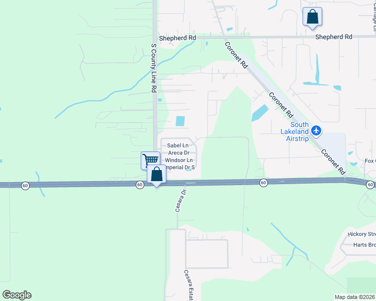 map of restaurants, bars, coffee shops, grocery stores, and more near 140 Areca Drive in Mulberry