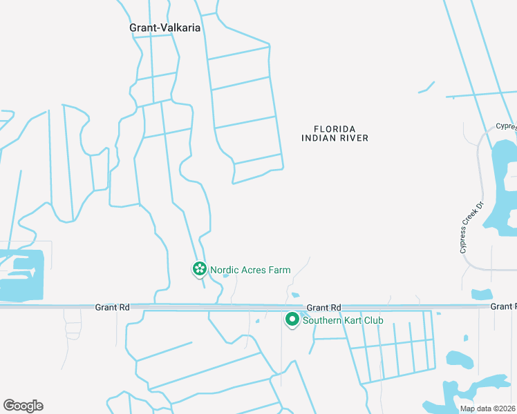 map of restaurants, bars, coffee shops, grocery stores, and more near Eagles Avenue in Grant-Valkaria