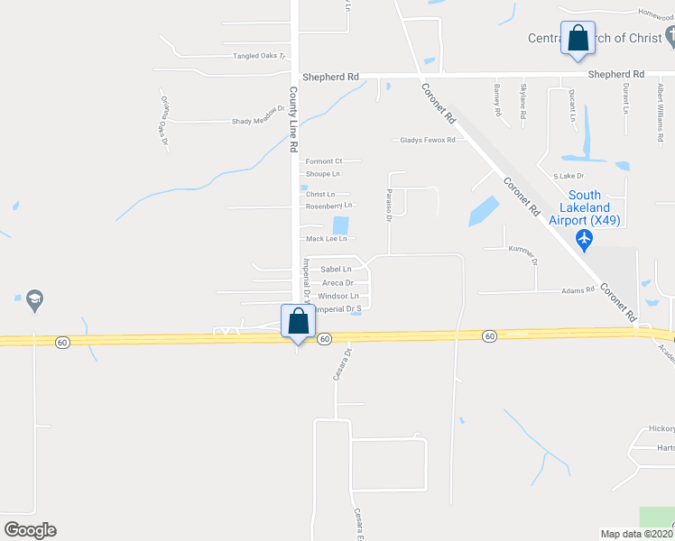 map of restaurants, bars, coffee shops, grocery stores, and more near 152 Sabel Lane in Mulberry