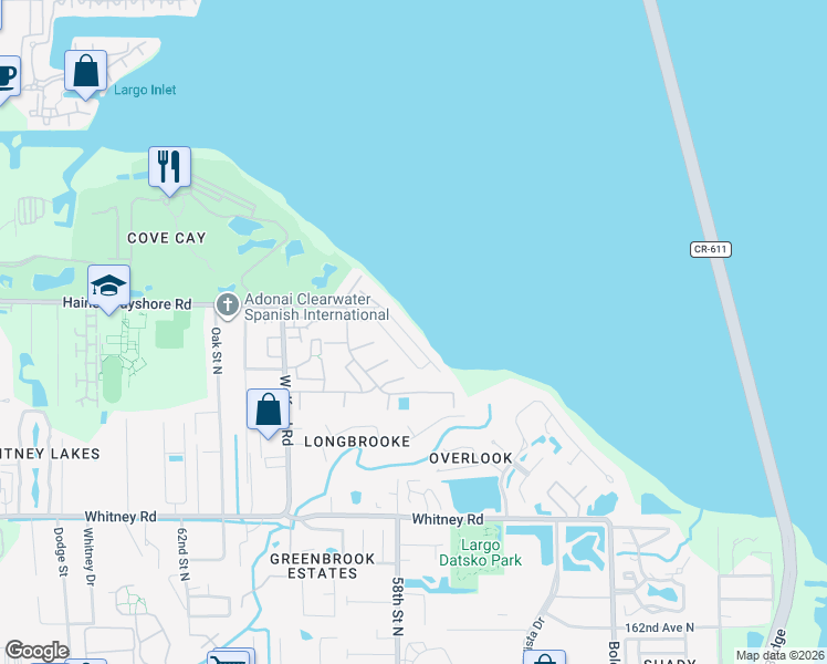 map of restaurants, bars, coffee shops, grocery stores, and more near 1828 Sunrise Boulevard in Clearwater
