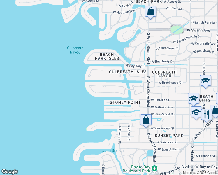 map of restaurants, bars, coffee shops, grocery stores, and more near 4916 Lyford Cay Road in Tampa