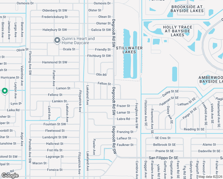 map of restaurants, bars, coffee shops, grocery stores, and more near 2650 Degroodt Road Southwest in Palm Bay