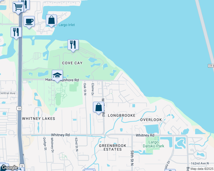 map of restaurants, bars, coffee shops, grocery stores, and more near 3026 Pine Cone Circle in Clearwater
