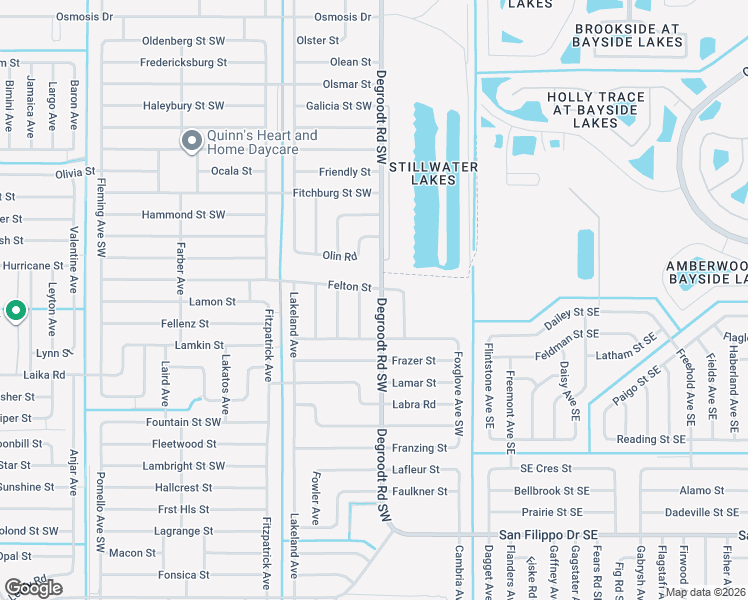 map of restaurants, bars, coffee shops, grocery stores, and more near 2650 Degroodt Road Southwest in Palm Bay
