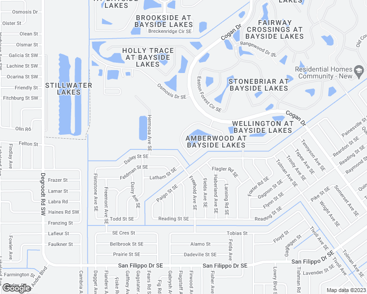 map of restaurants, bars, coffee shops, grocery stores, and more near 614 Dillard Drive Southeast in Palm Bay