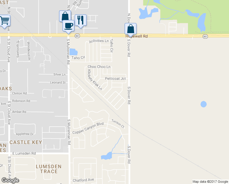 map of restaurants, bars, coffee shops, grocery stores, and more near 3599 Zephyr Lane in Valrico